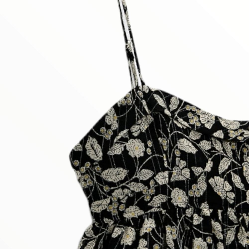 ZARA Black Floral Metallic Thread Romper NWT Sizes S M L Strappy Flowy Jumpsuit - Picture 4 of 12